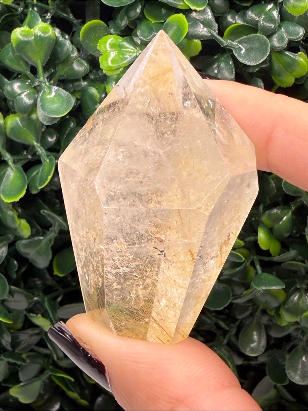 Golden Rutilated Quartz Crystal Point - Picture 3 of 9